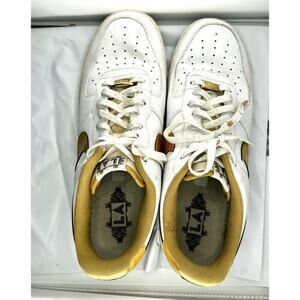 Nike Air Force 1 Low 2011 White Metallic Gold AF1 Sneakers 315122-145 Leather 14